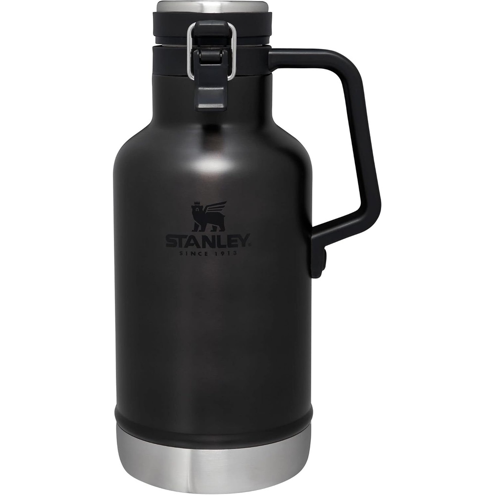 image:imageStanley Classic EasyPour Growler 64 oz Keeps Beer Cold or Coffee Hot Leakproof Steel Lined Lid and Easy to Carry Handle Insulated Stainless Steel BPAFree GreenCharcoal Glow