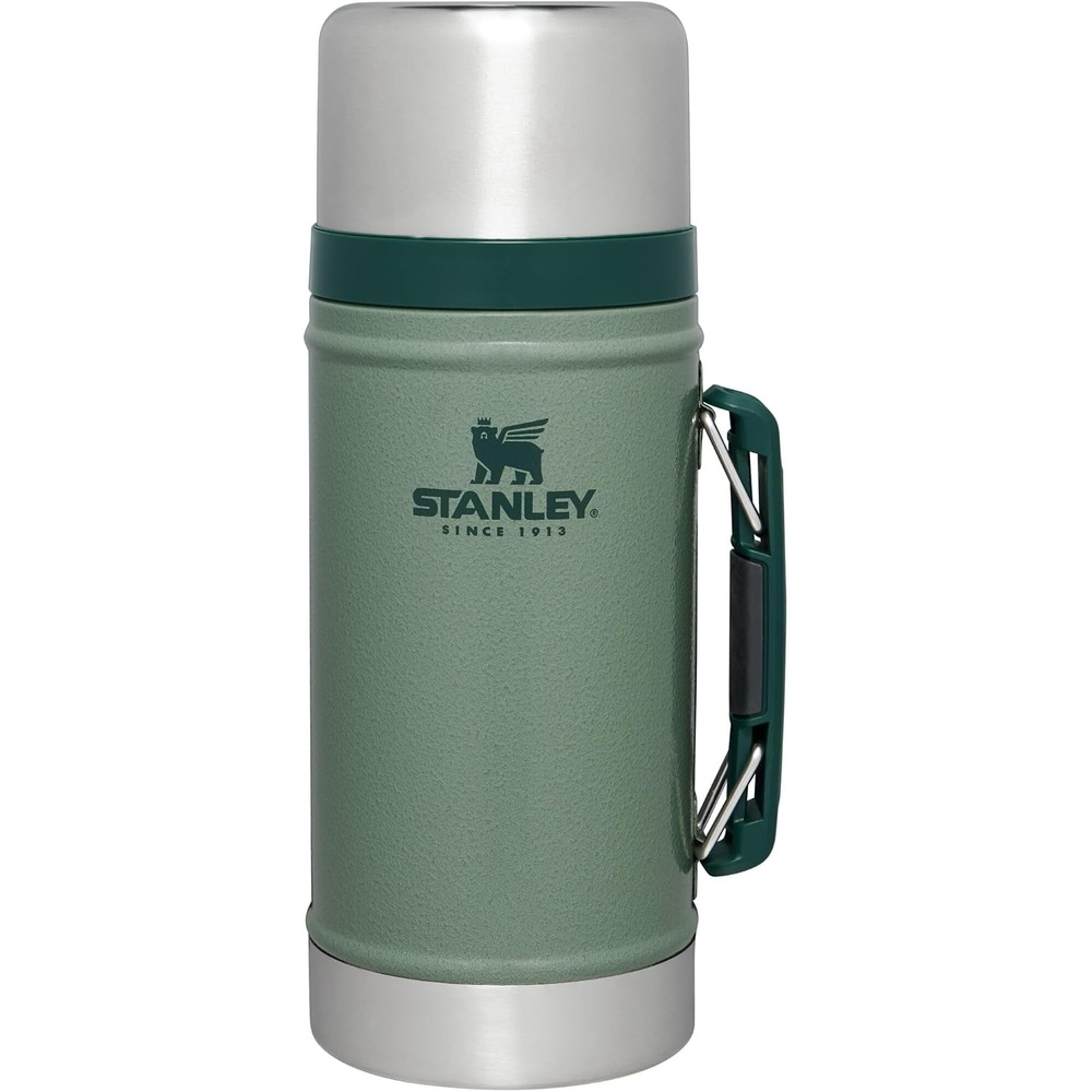 image:imageStanley Classic Legendary Large Food Jar 10 qt Vacuum Insulated Food Container Wide Mouth Screw On Lid Packable for Travel Stainless Steel with Leakproof Lid BPAFree Hammertone Green