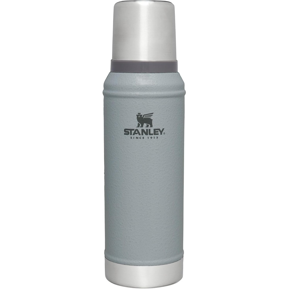 image:imageStanley Classic Legendary Vacuum Bottle 10 qt Wide Mouth with Leakproof Cup Lid Keep Drinks Hot or Cold Packable for Travel Insulated Stainless Steel Thermos BPAFree Hammertone GreenHammertone Silver