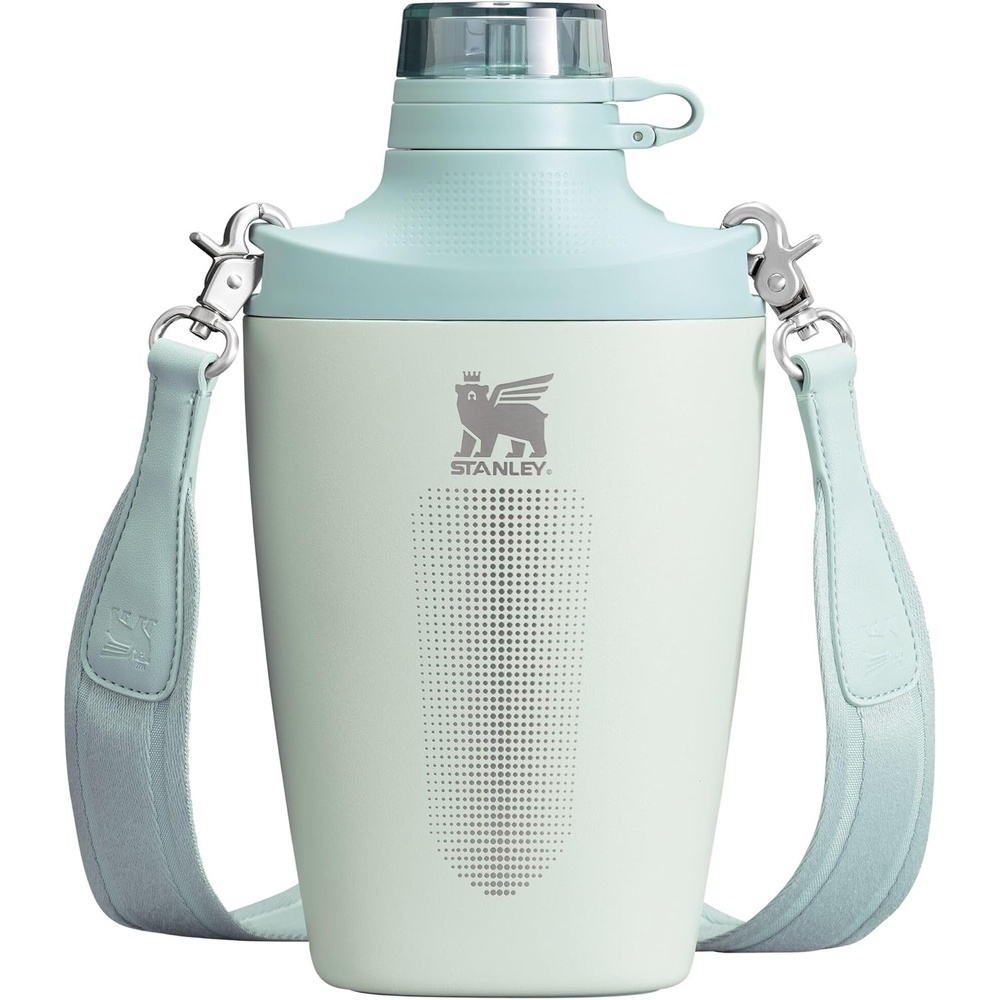 image:imageStanley Cross Bottle 23 oz Travel Water Bottle with Jacquard Strap Leakproof Tritan Lid with Removable Straw Insulated Stainless Steel BPAFree Dried PineMist