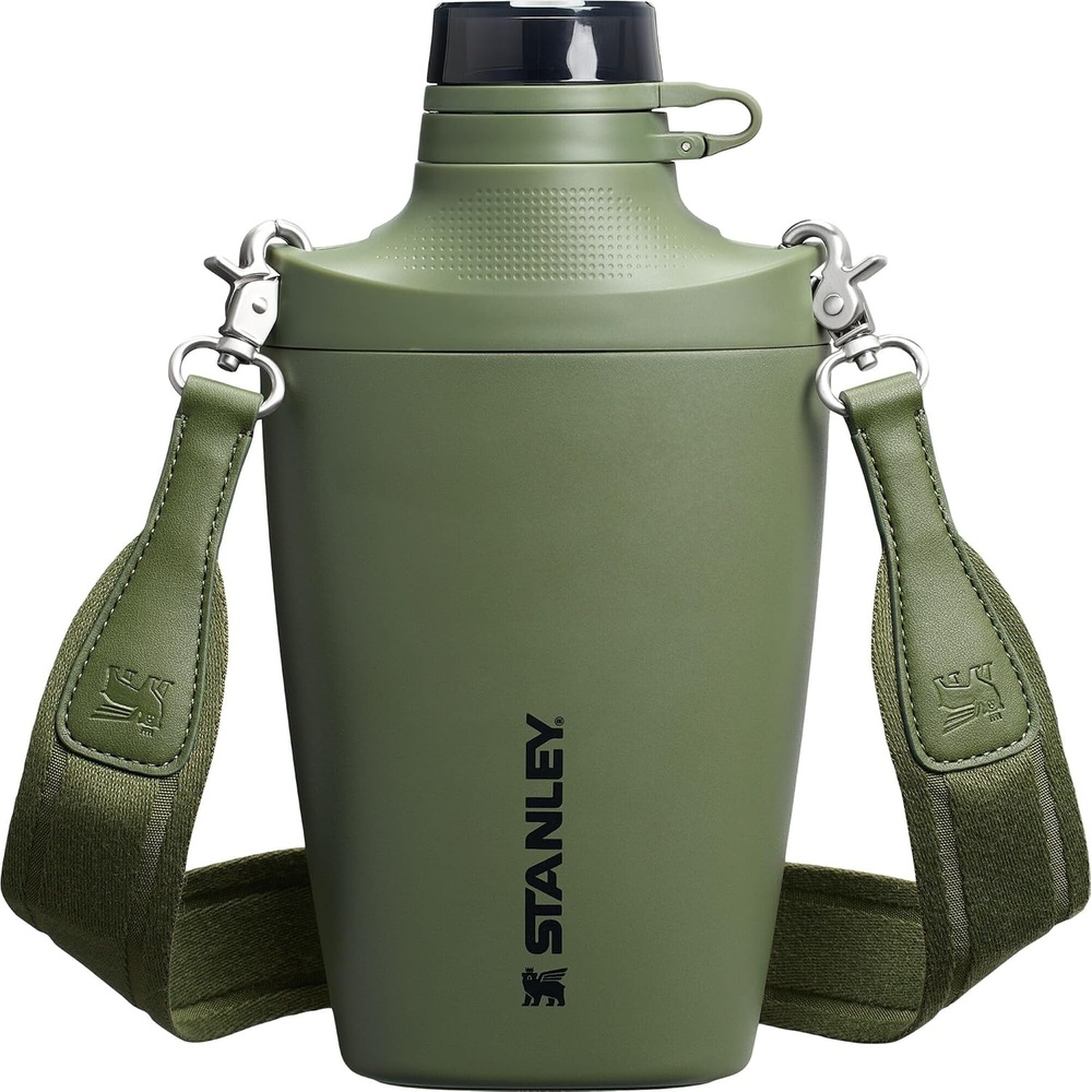 image:imageStanley Cross Bottle 23 oz Travel Water Bottle with Jacquard Strap Leakproof Tritan Lid with Removable Straw Insulated Stainless Steel BPAFree Dried PineDried Pine