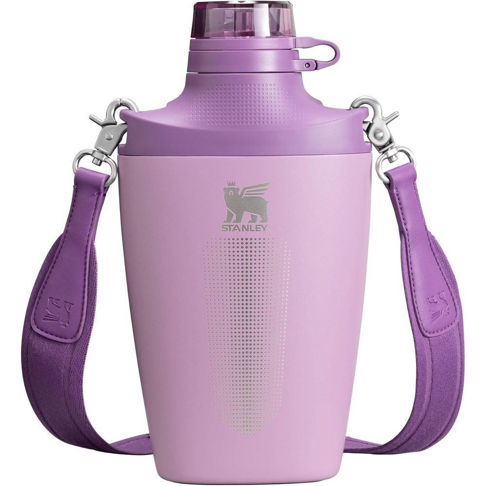 image:imageStanley Cross Bottle 23 oz Travel Water Bottle with Jacquard Strap Leakproof Tritan Lid with Removable Straw Insulated Stainless Steel BPAFree Dried PineLilac