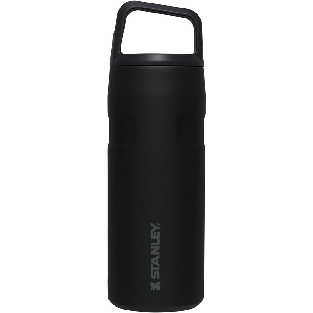 image:imageStanley IceFlow Cap and Carry Water Bottle Wide Mouth Twist Lid Lightweight amp Leakproof for Travel amp Sports Insulated Stainless Steel BPAFreeBlack