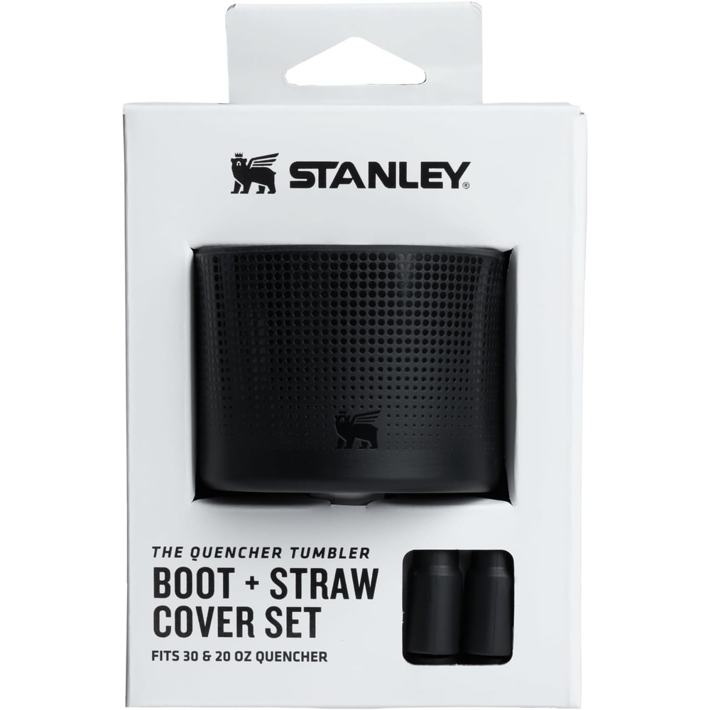 image:imageStanley Quencher Boot and Straw Cover Cap AntiSlip Silicone Protector for Tumbler with Handle Accessory Set for Stainless Steel Drinking Cup BPAFreeBlack