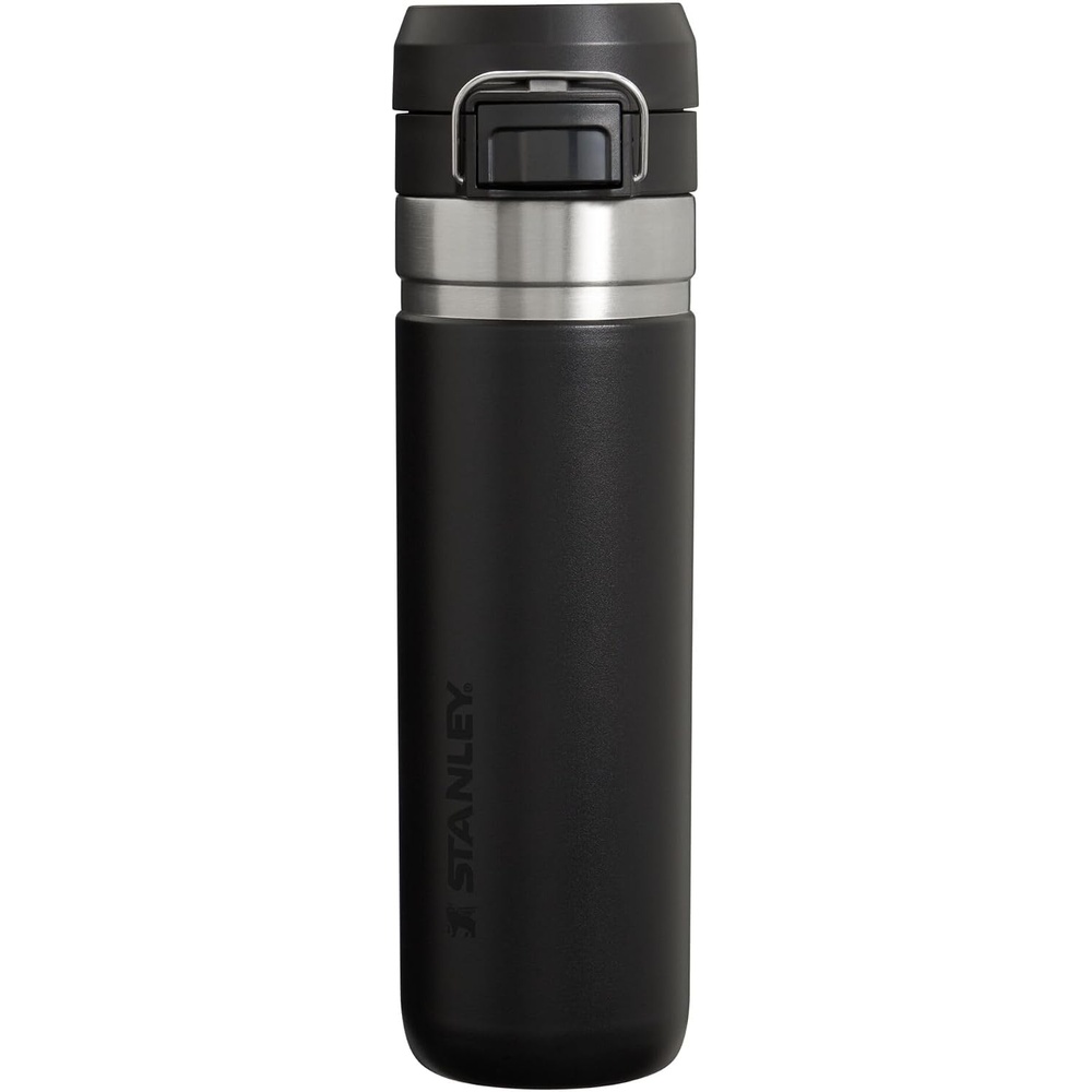 image:imageStanley Quick Flip GO Water Bottle 24 oz  Push Button Lid  Leakproof and Packable for Travel and Sports  Insulated Stainless Steel  BPAFree  Black 20Black 20