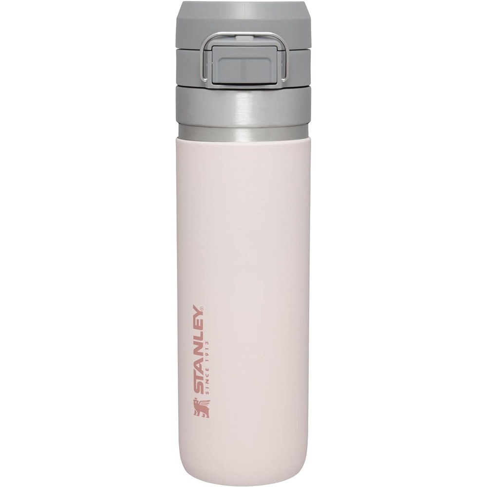 image:imageStanley Quick Flip GO Water Bottle 24 oz Push Button Lid Leakproof and Packable for Travel and Sports Insulated Stainless Steel BPAFree Rose Quartz24 Ounces