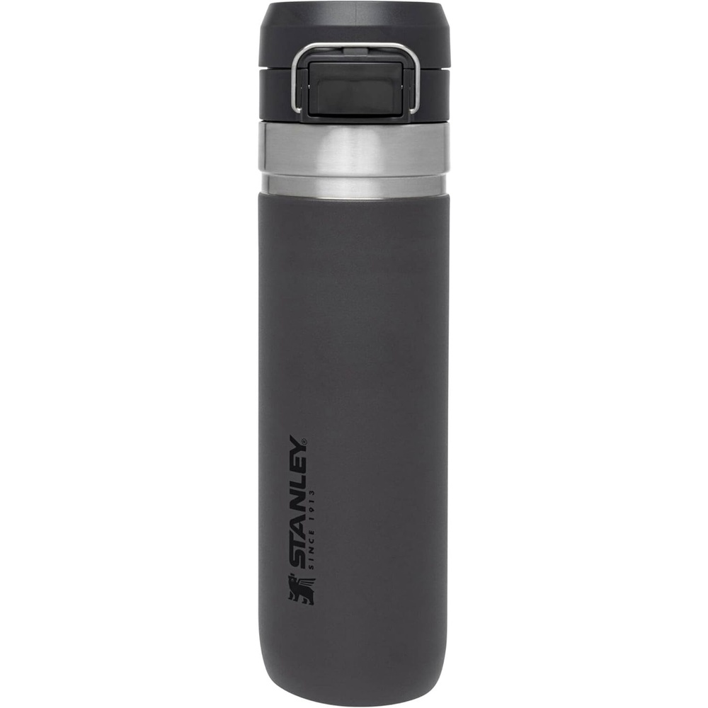 image:imageStanley Quick Flip GO Water Bottle 36 oz Push Button Lid Leakproof and Packable for Travel and Sports Insulated Stainless Steel BPAFree BlackCharcoal