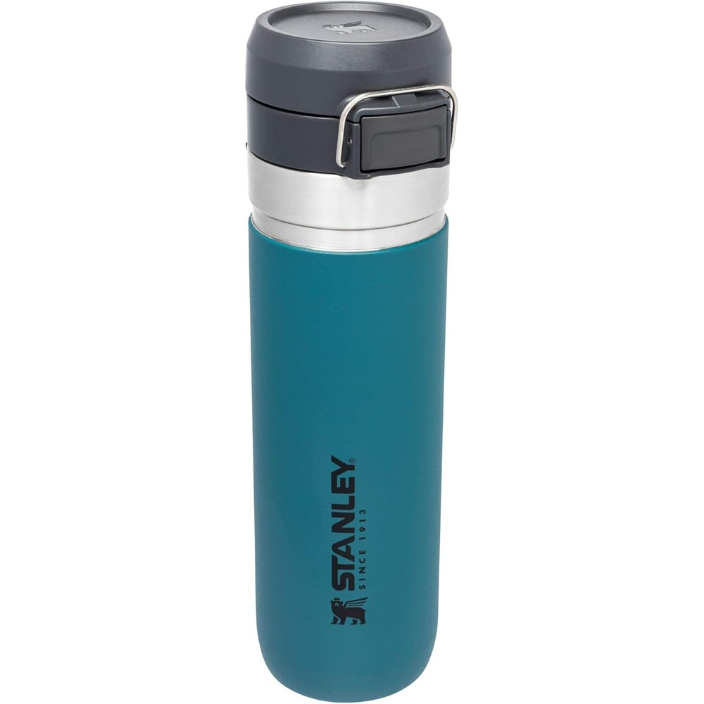 image:imageStanley Quick Flip GO Water Bottle 36 oz Push Button Lid Leakproof and Packable for Travel and Sports Insulated Stainless Steel BPAFree BlackLagoon