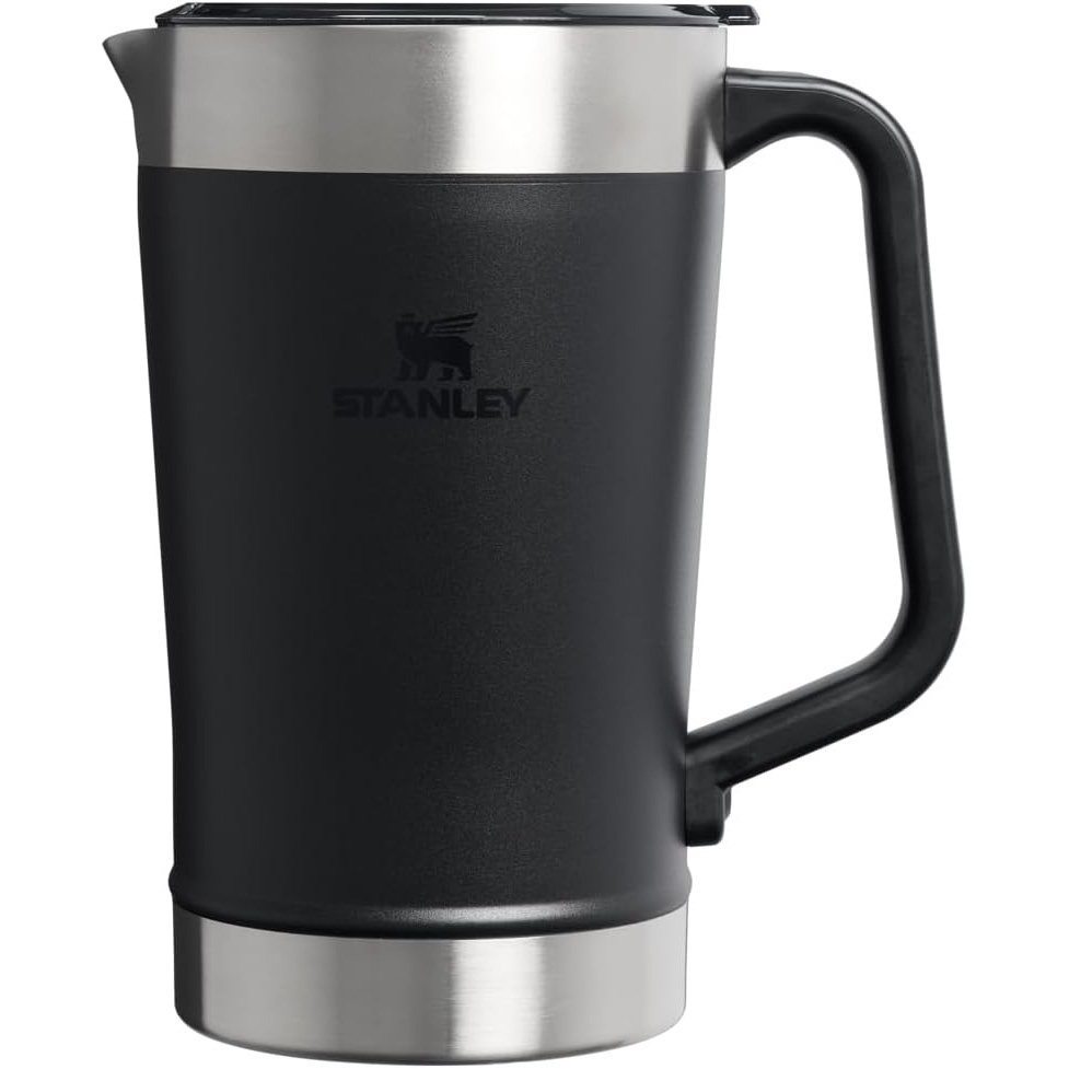 image:imageStanley StayChill Pitcher 64 oz Cold Water Beer and Drink Pitcher with Lid Large Capacity Durable Beverage Container with Handle Insulated Stainless Steel BPAFreeBlack 20