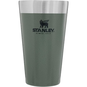 STANLEY Adventure Stacking Beer Pint Glass 16oz | Stackable Drinking Cup for Cold Beverages | Dishwasher Safe | Insulated Stainless Steel Tumbler | BPA-Free |Hammertone Green(16 Ounces)