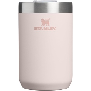 STANLEY Everyday Camp Cup 12 oz | Drink Through Lid | Cup for Coffee, Tea and Drinks | Insulated Stainless Steel | BPA-Free | Hammertone Green(Rose Quartz)