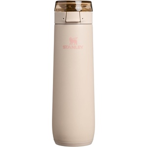 STANLEY Flowstate Spring Bottle | Leakproof Water Bottle with Carry Strap & Flip-Top Locking Lid | Insulated Stainless Steel | Fits Most Cup Holders | BPA-Free | 20 oz | Ash(Champagne)