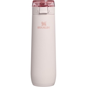 STANLEY Flowstate Spring Bottle | Leakproof Water Bottle with Carry Strap & Flip-Top Locking Lid | Insulated Stainless Steel | Fits Most Cup Holders | BPA-Free | 20 oz | Ash(Rose Quartz)