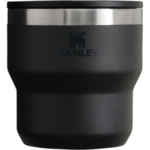 STANLEY Stay-Hot Stacking Camp Cup | Press In Drink Through Lid | Cup for Coffee, Tea and Drinks | Insulated Stainless Steel Coffee Mug | BPA-Free(Black 2.0)