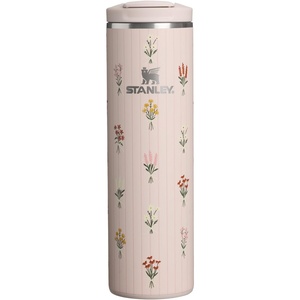 Stanley AeroLight Transit Bottle 20 oz | Locking Drink Through Lid | Leak Resistant Water Bottle or Coffee Travel Mug | Lightweight Insulated Stainless Steel | BPA-Free | Lilac(Rose Quartz Bouquets)