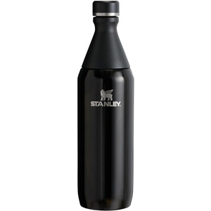 Stanley All Day Slim Bottle 20 oz | Twist On Lid with Leakproof Seal | Slim Design for Travel & Gym | Insulated Stainless Steel | BPA-Free | Daffodil Gloss(Black)