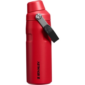 Stanley IceFlow Fast Flow Water Bottle 24 oz | Angled Spout Lid | Lightweight and Leakproof for Travel and Sports | Insulated Stainless Steel | BPA-Free | Tigerlily(Chili Black)