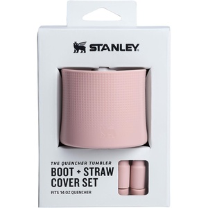 Stanley Quencher Boot and Straw Cover Cap | Anti-Slip Silicone Protector for Tumbler with Handle | Accessory Set for Stainless Steel Drinking Cup | BPA-Free(Pink Dusk)