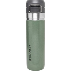Stanley Quick Flip GO Water Bottle 36 oz | Push Button Lid | Leakproof and Packable for Travel and Sports | Insulated Stainless Steel | BPA-Free | Black(Hammertone Green)