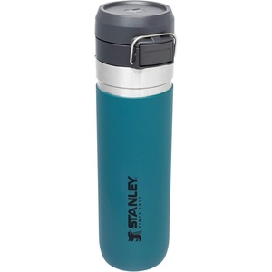 Stanley Quick Flip GO Water Bottle 36 oz | Push Button Lid | Leakproof and Packable for Travel and Sports | Insulated Stainless Steel | BPA-Free | Black(Lagoon)