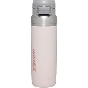 Stanley Quick Flip GO Water Bottle 36 oz | Push Button Lid | Leakproof and Packable for Travel and Sports | Insulated Stainless Steel | BPA-Free | Black(Rose Quartz)