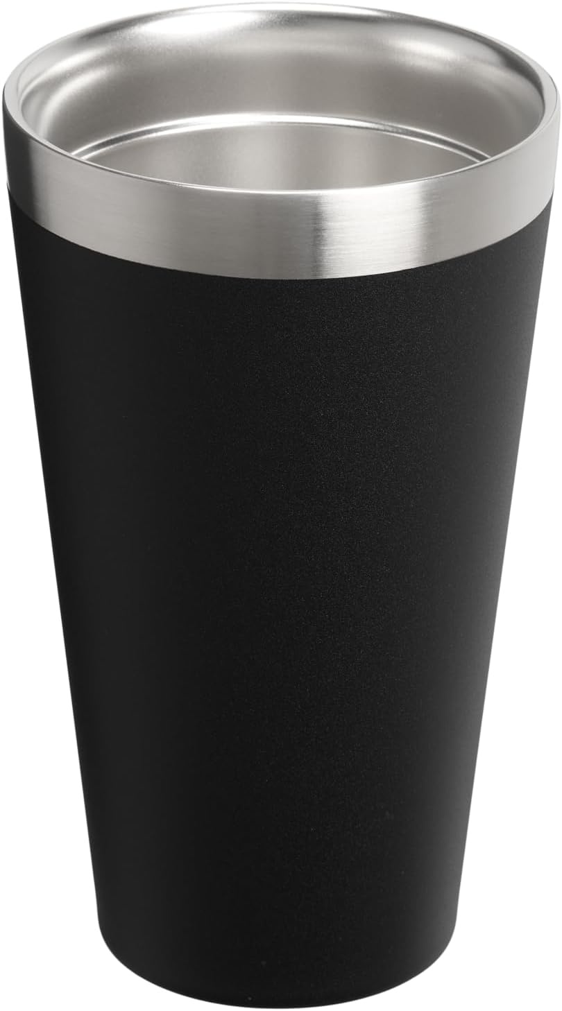 image:imageSTANLEY Adventure Stacking Beer Pint Glass 16oz Stackable Drinking Cup for Cold Beverages Dishwasher Safe Insulated Stainless Steel Tumbler BPAFree Black 20