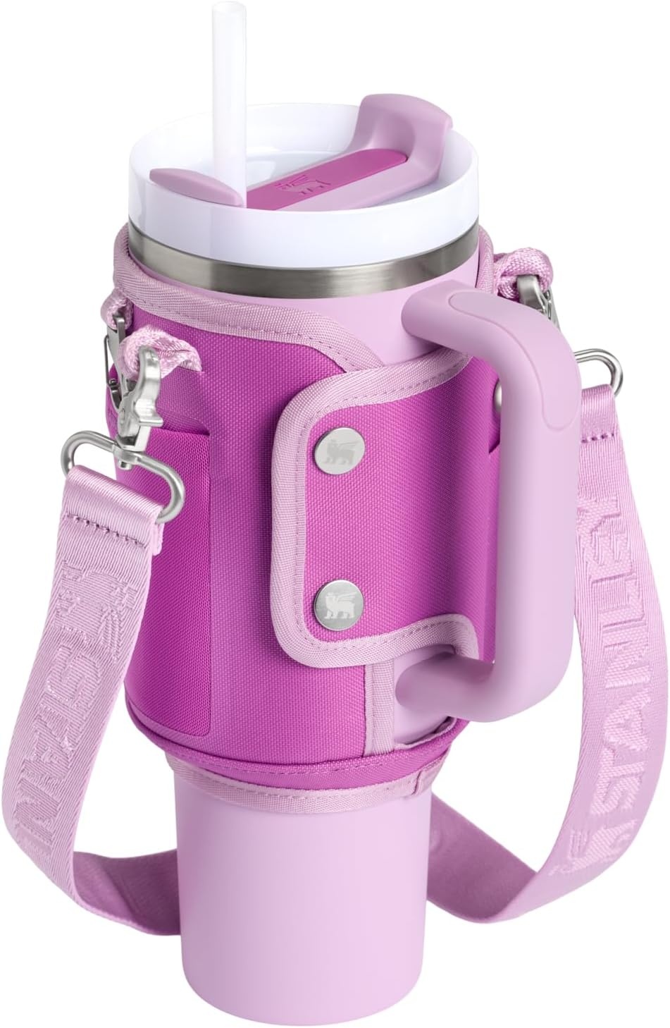 image:imageSTANLEY All Day Quencher Carry All for 40 oz Tumbler with Handle Crossbody Bag with Phone Holder Pocket Card Sleeve amp Detachable Strap Water Bottle Carrier Bag BPAFree Dark Blossom