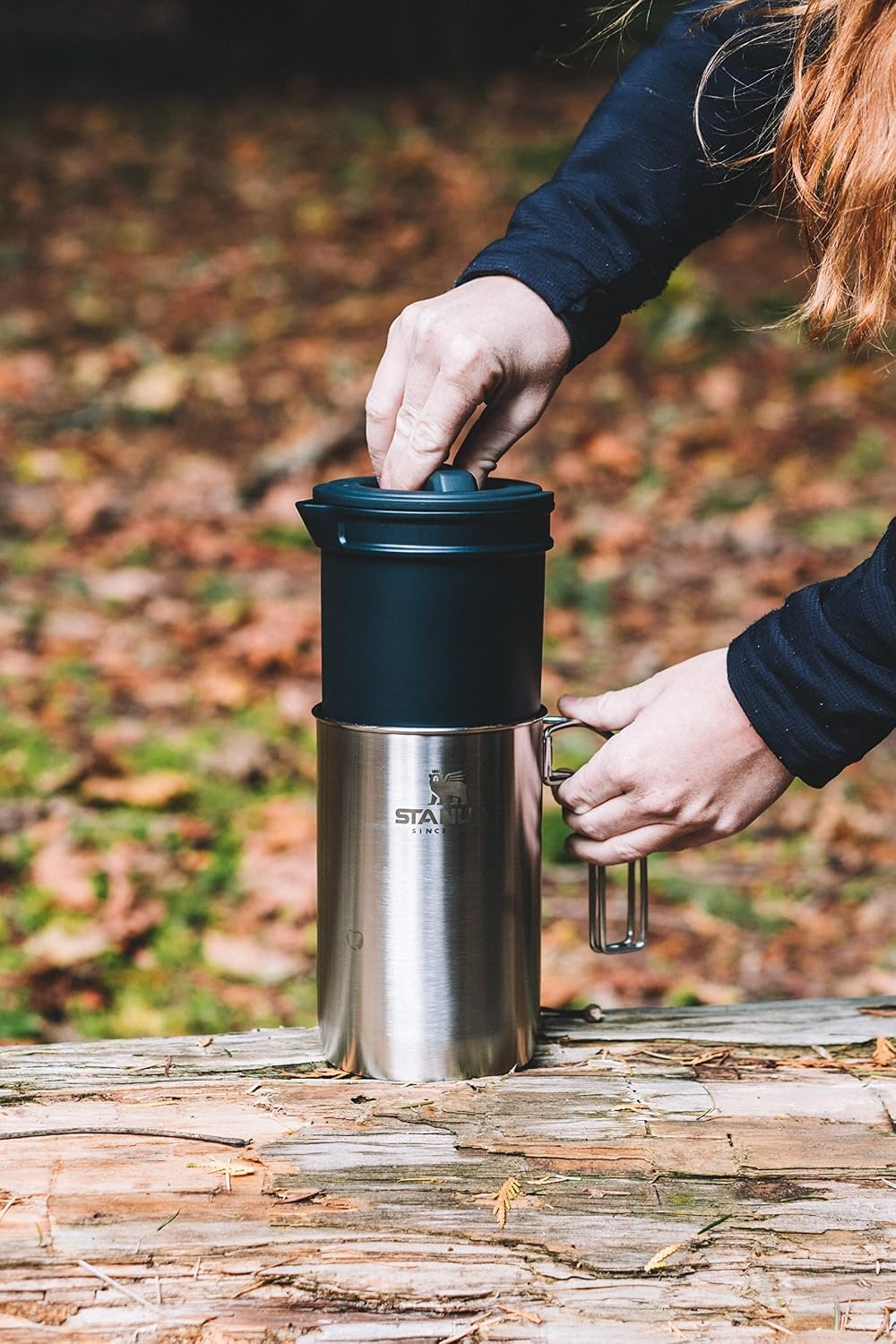 image:imageSTANLEY All In One French Press Coffee Maker 32 oz 5 Minute Brew 4 Hours Hot Mesh Filter for Coffee Grounds Insulated Stainless Steel French Press BPAFree StainlessStainless Steel