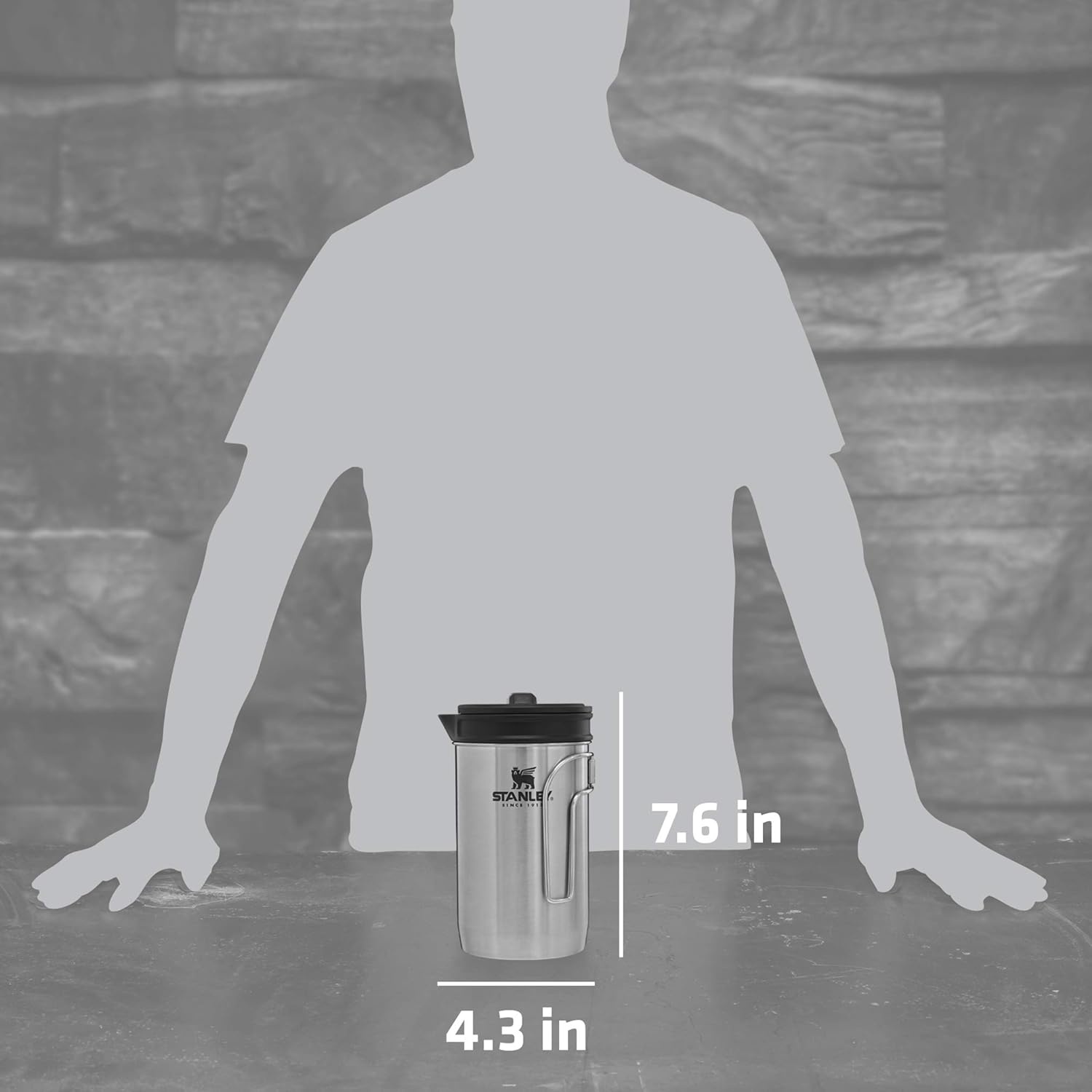 image:imageSTANLEY All In One French Press Coffee Maker 32 oz 5 Minute Brew 4 Hours Hot Mesh Filter for Coffee Grounds Insulated Stainless Steel French Press BPAFree StainlessStainless Steel