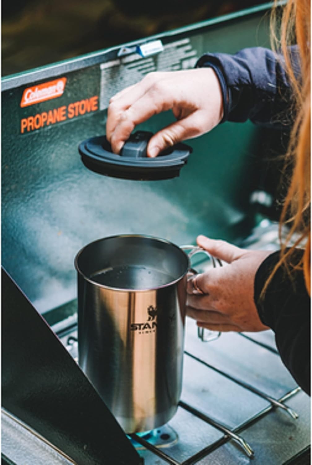 image:imageSTANLEY All In One French Press Coffee Maker 32 oz 5 Minute Brew 4 Hours Hot Mesh Filter for Coffee Grounds Insulated Stainless Steel French Press BPAFree StainlessStainless Steel