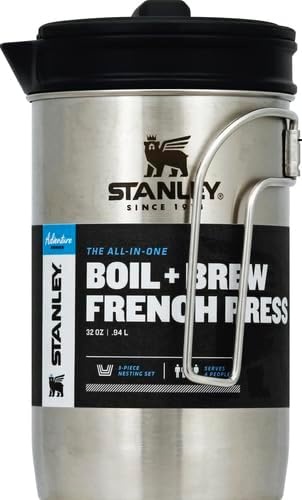 image:imageSTANLEY All In One French Press Coffee Maker 32 oz 5 Minute Brew 4 Hours Hot Mesh Filter for Coffee Grounds Insulated Stainless Steel French Press BPAFree StainlessStainless Steel