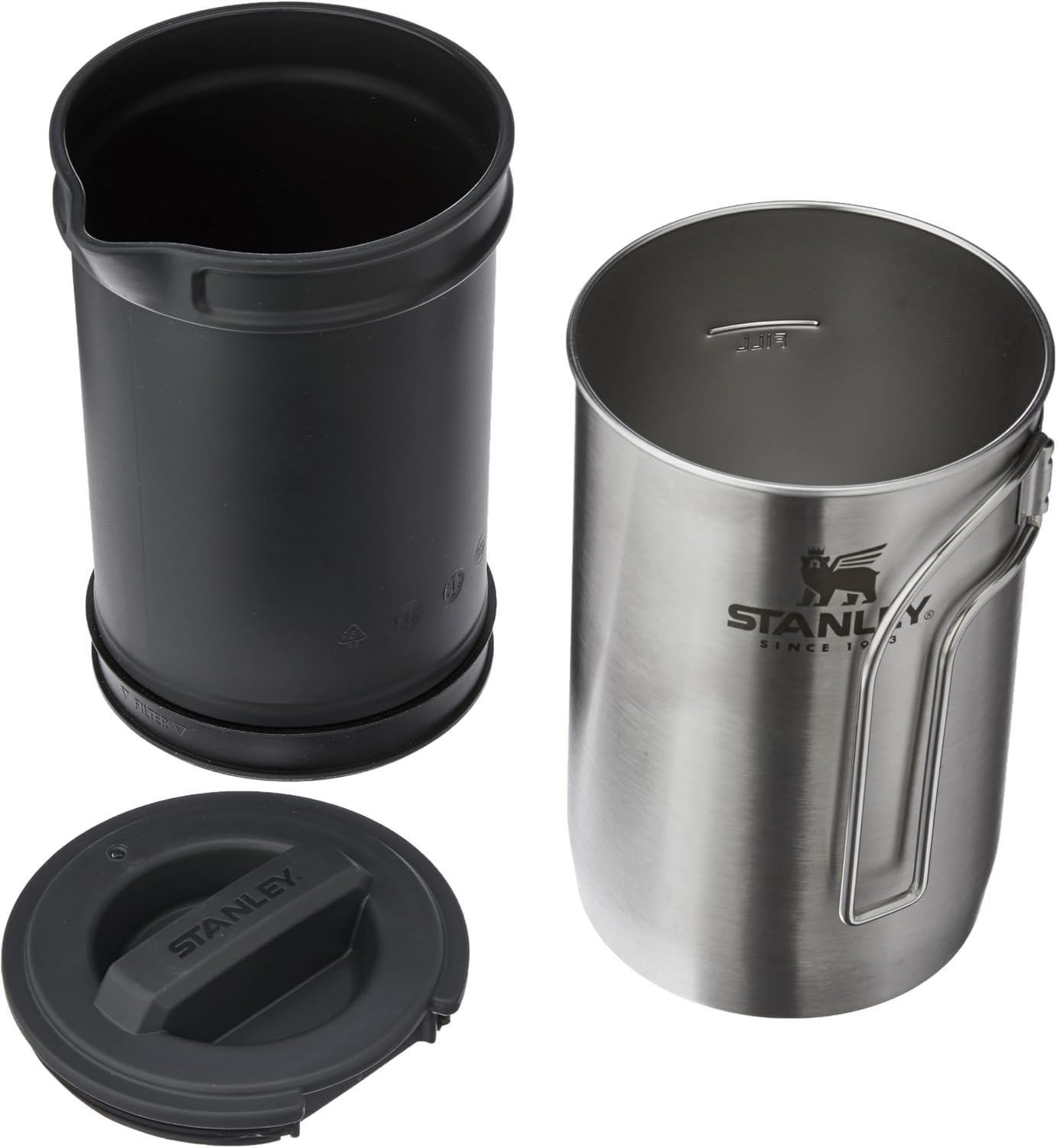 image:imageSTANLEY All In One French Press Coffee Maker 32 oz 5 Minute Brew 4 Hours Hot Mesh Filter for Coffee Grounds Insulated Stainless Steel French Press BPAFree StainlessStainless Steel