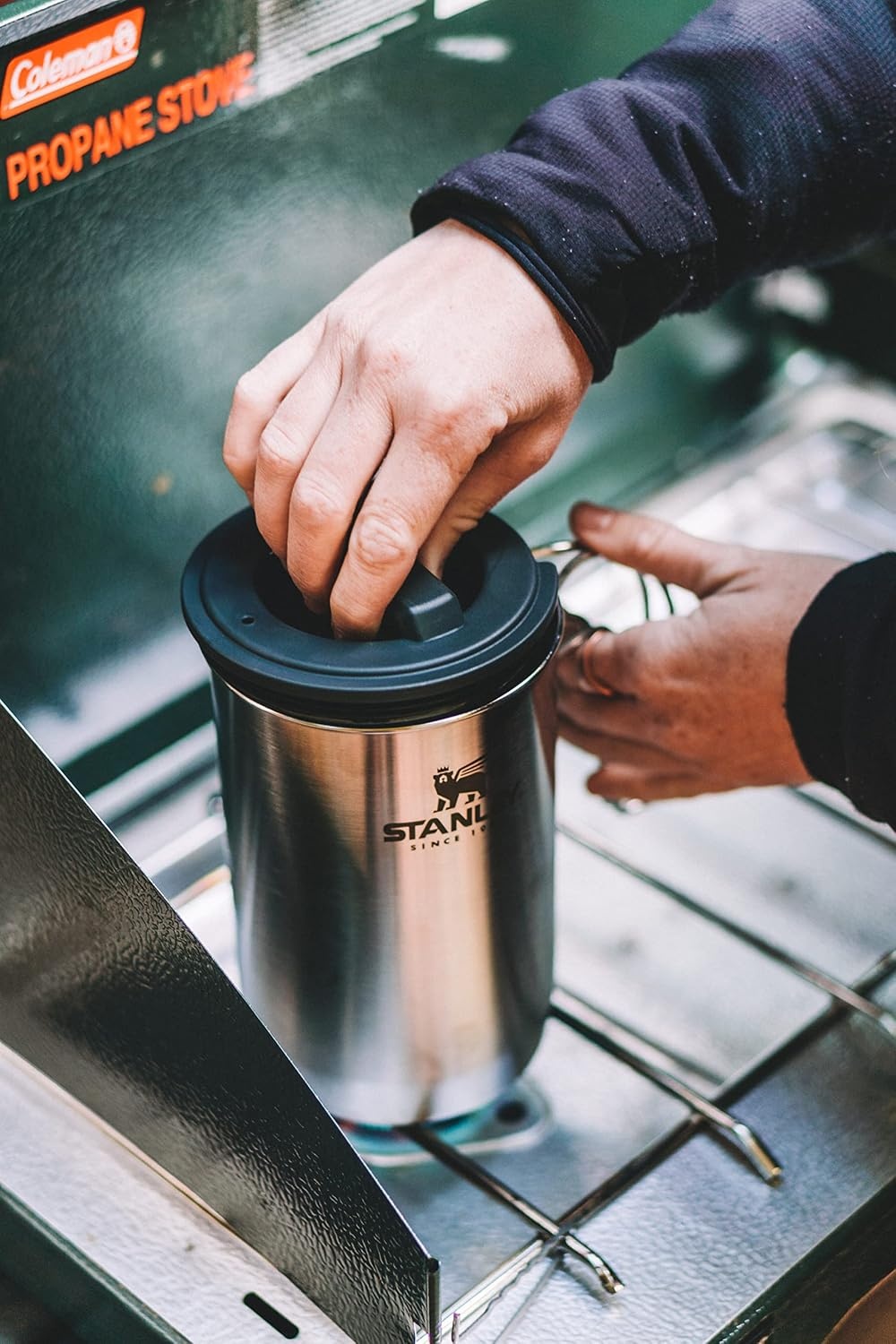 image:imageSTANLEY All In One French Press Coffee Maker 32 oz 5 Minute Brew 4 Hours Hot Mesh Filter for Coffee Grounds Insulated Stainless Steel French Press BPAFree StainlessStainless Steel