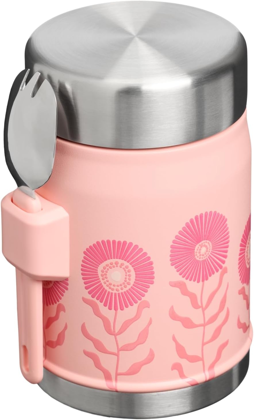 image:imageSTANLEY Classic Food Jar and Spork 14 oz Vacuum Insulated Food Container Wide Mouth Screw On Lid Packable for Travel Stainless Steel with Leakproof Lid BPAFree Sorbet Garden