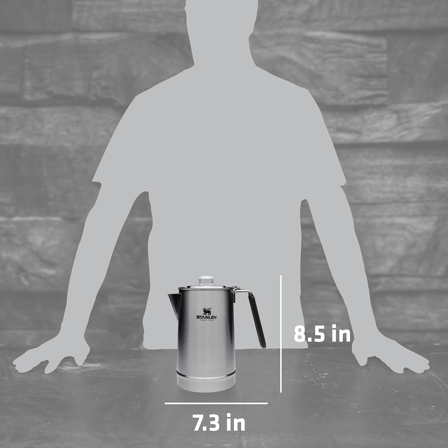 image:imageSTANLEY Coffee Percolator Wide Mouth Coffee Press Large Capacity Ergonomic Handle Dishwasher Safe11QT