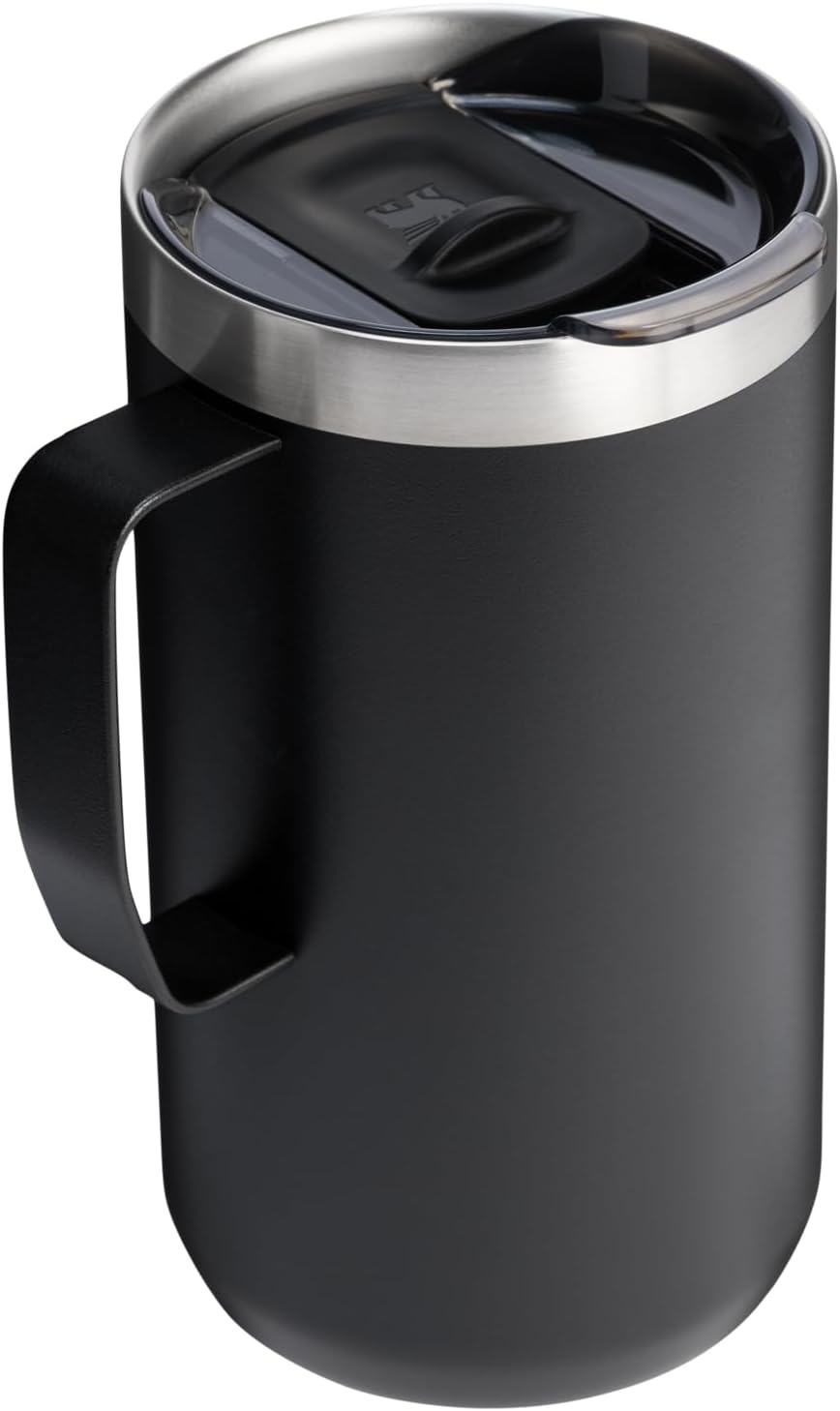 image:imageSTANLEY Everyday Camp Mug 24oz Drink Through Lid Cup for Coffee Tea and Drinks Insulated Stainless Steel Coffee Mug BPAFree Gunshine MetalBlack 20