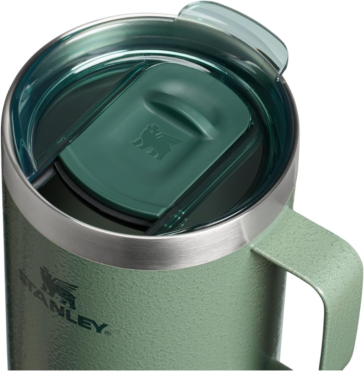 image:imageSTANLEY Everyday Camp Mug 24oz Drink Through Lid Cup for Coffee Tea and Drinks Insulated Stainless Steel Coffee Mug BPAFree Gunshine MetalHammertone Green