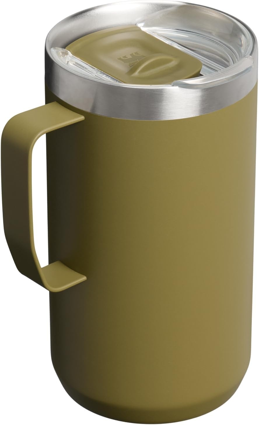 image:imageSTANLEY Everyday Camp Mug 24oz Drink Through Lid Cup for Coffee Tea and Drinks Insulated Stainless Steel Coffee Mug BPAFree Gunshine MetalThyme