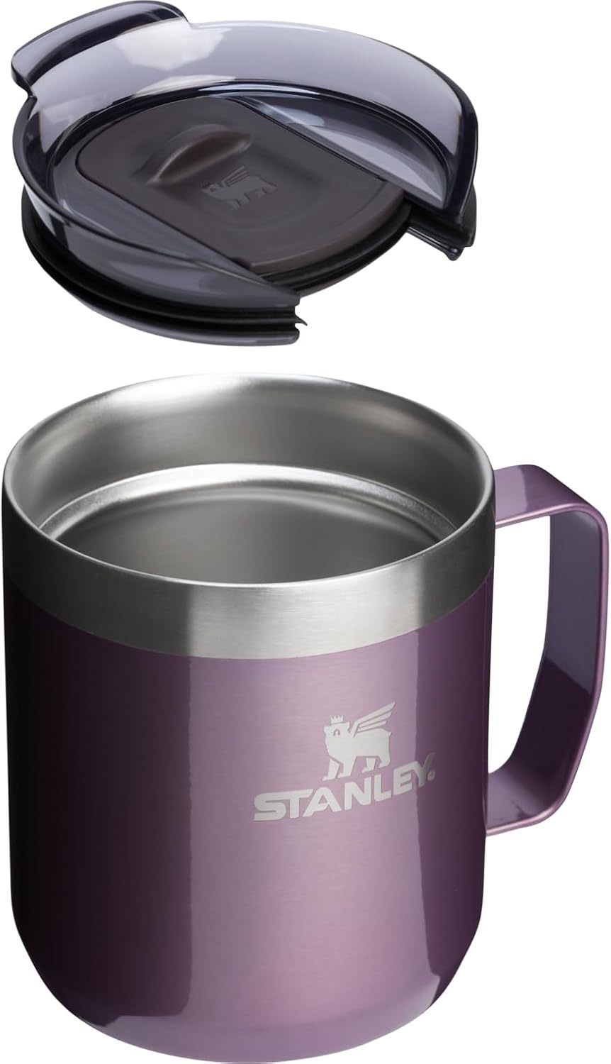 image:imageSTANLEY Everyday Camp Mug 24oz Drink Through Lid Cup for Coffee Tea and Drinks Insulated Stainless Steel Coffee Mug BPAFree Gunshine MetalWisteria Shine