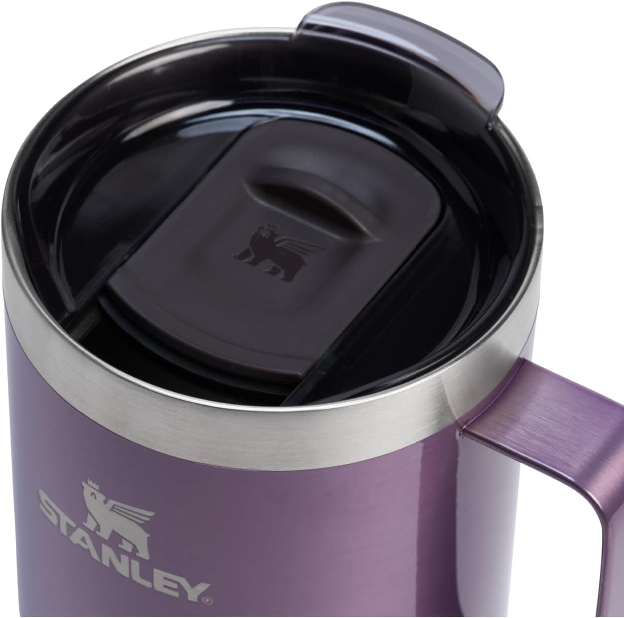 image:imageSTANLEY Everyday Camp Mug 24oz Drink Through Lid Cup for Coffee Tea and Drinks Insulated Stainless Steel Coffee Mug BPAFree Gunshine MetalWisteria Shine