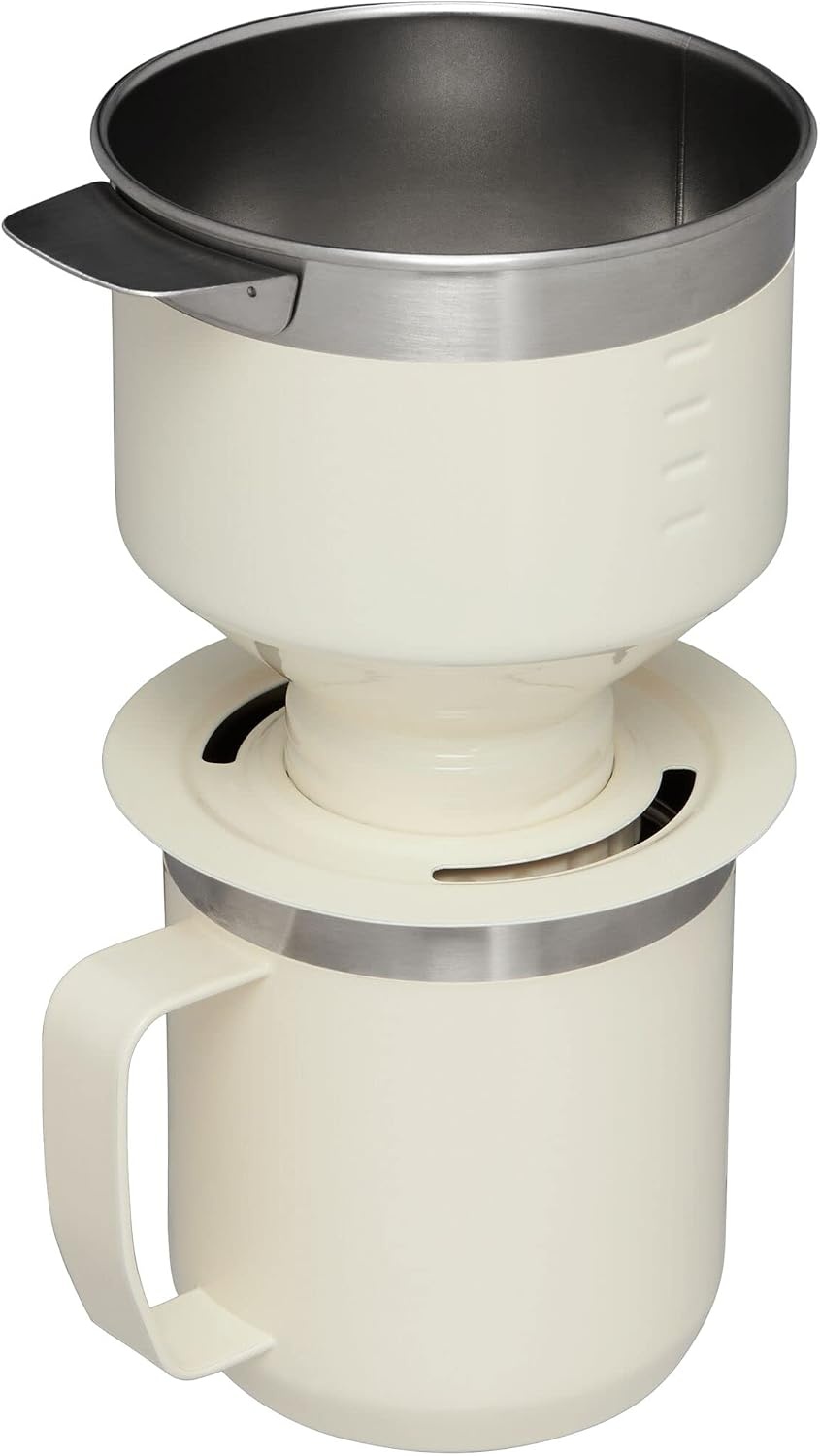 image:imageSTANLEY Perfect Brew Pour Over Set 12 oz Camp Mug with Lid Included Drip Coffee Maker with Reusable Filter Insulated Stainless Steel BPAFree Cream GlossCream Gloss