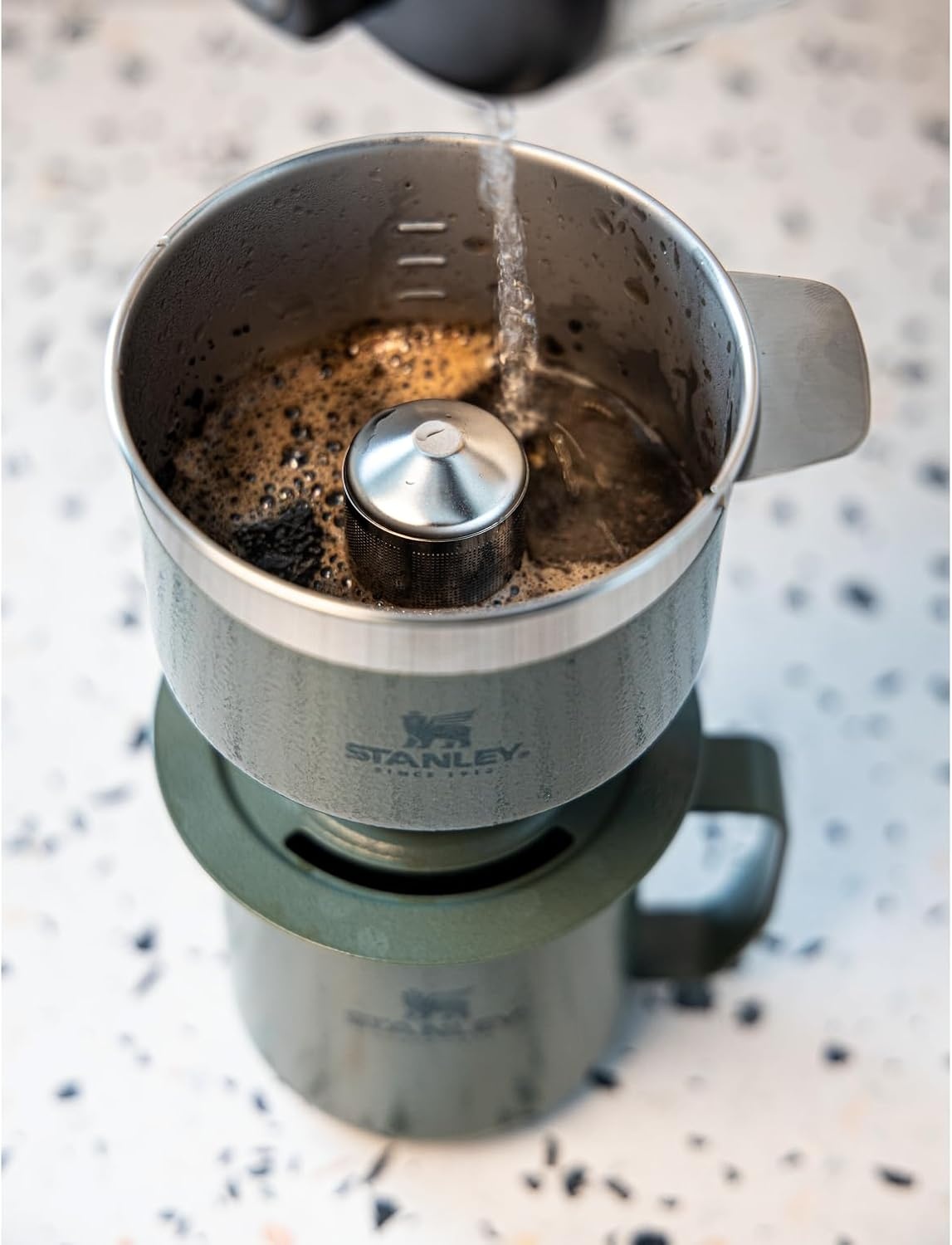 image:imageSTANLEY Perfect Brew Pour Over Set 12 oz Camp Mug with Lid Included Drip Coffee Maker with Reusable Filter Insulated Stainless Steel BPAFree Cream GlossCream Gloss