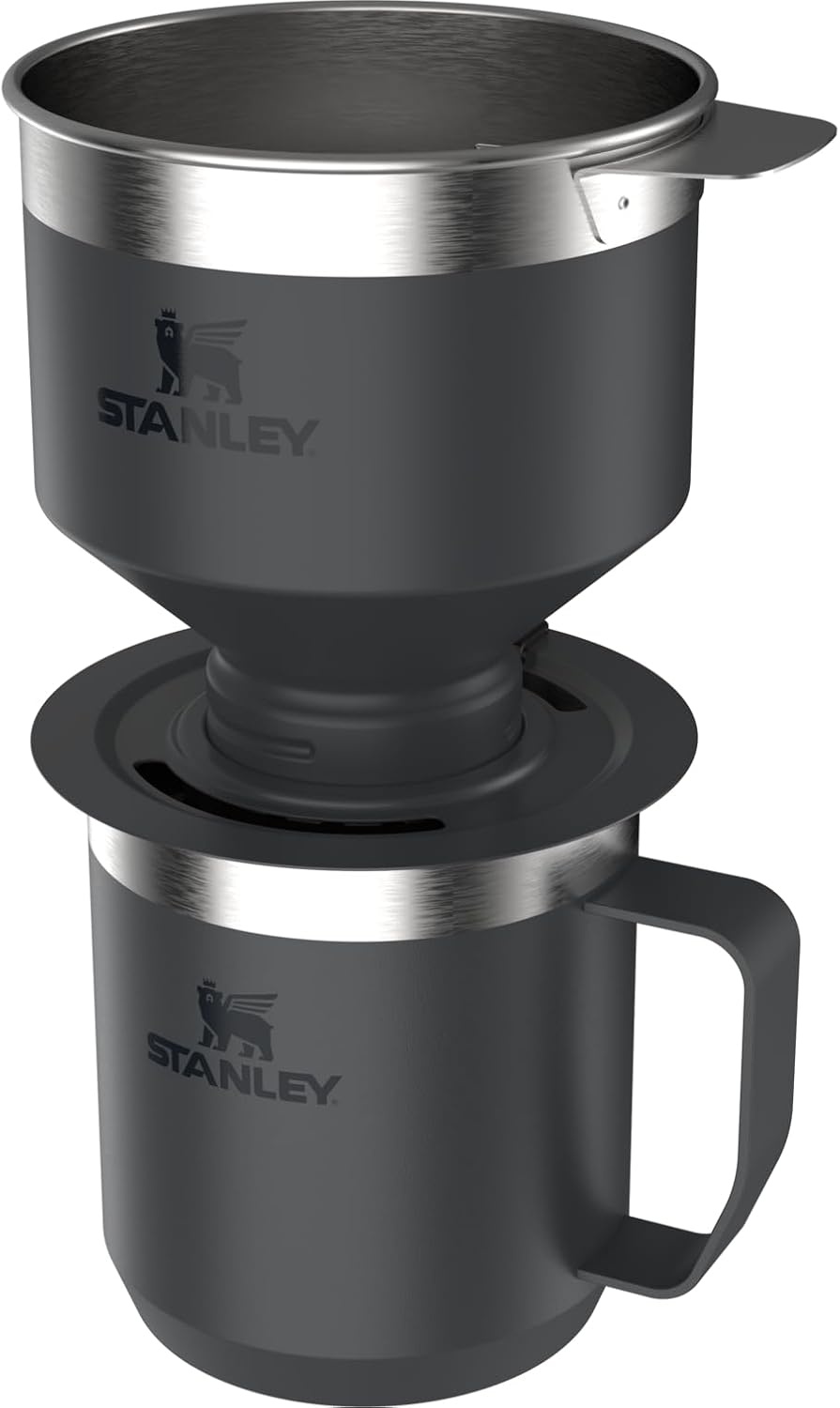 image:imageSTANLEY Perfect Brew Pour Over Set 12 oz Camp Mug with Lid Included Drip Coffee Maker with Reusable Filter Insulated Stainless Steel BPAFree Cream GlossBlack 20