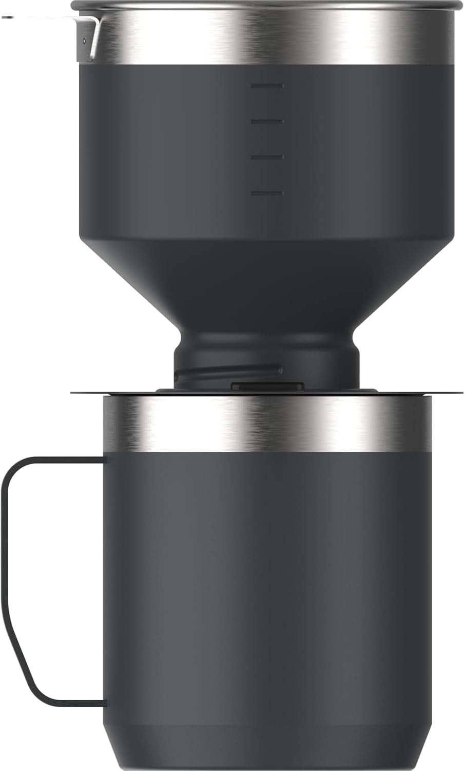 image:imageSTANLEY Perfect Brew Pour Over Set 12 oz Camp Mug with Lid Included Drip Coffee Maker with Reusable Filter Insulated Stainless Steel BPAFree Cream GlossBlack 20