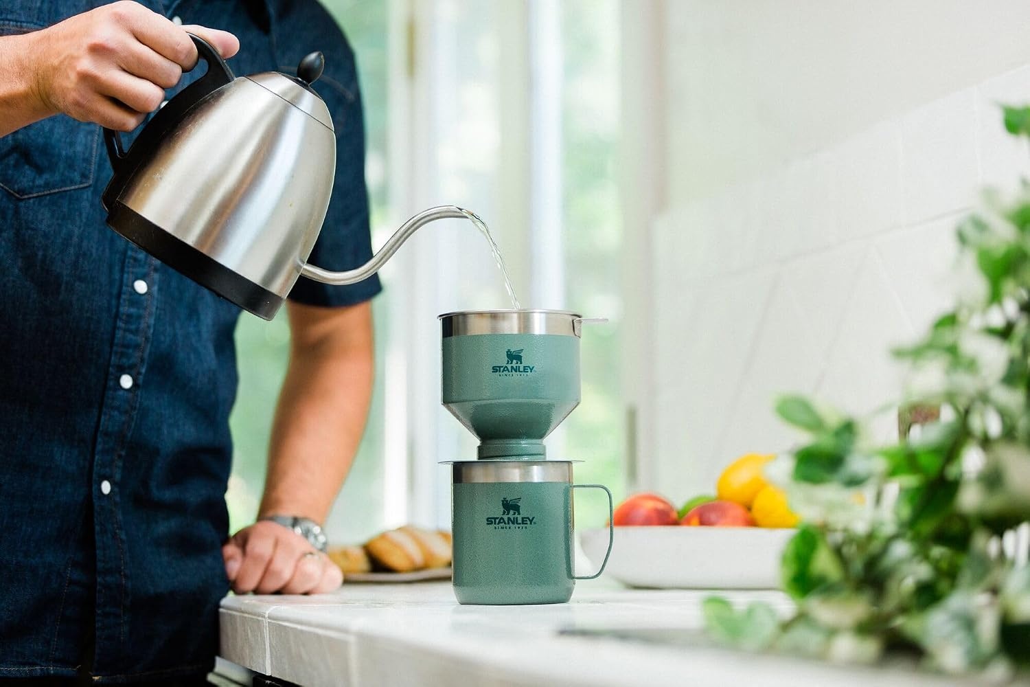 image:imageSTANLEY Perfect Brew Pour Over Set 12 oz Camp Mug with Lid Included Drip Coffee Maker with Reusable Filter Insulated Stainless Steel BPAFree Cream GlossBlack 20