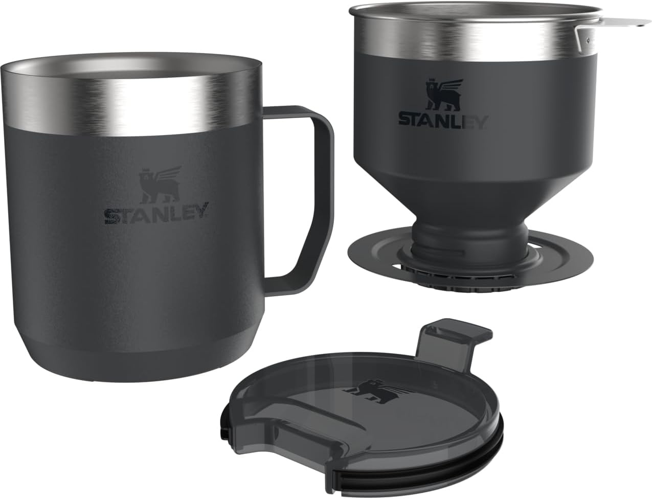 image:imageSTANLEY Perfect Brew Pour Over Set 12 oz Camp Mug with Lid Included Drip Coffee Maker with Reusable Filter Insulated Stainless Steel BPAFree Cream GlossBlack 20