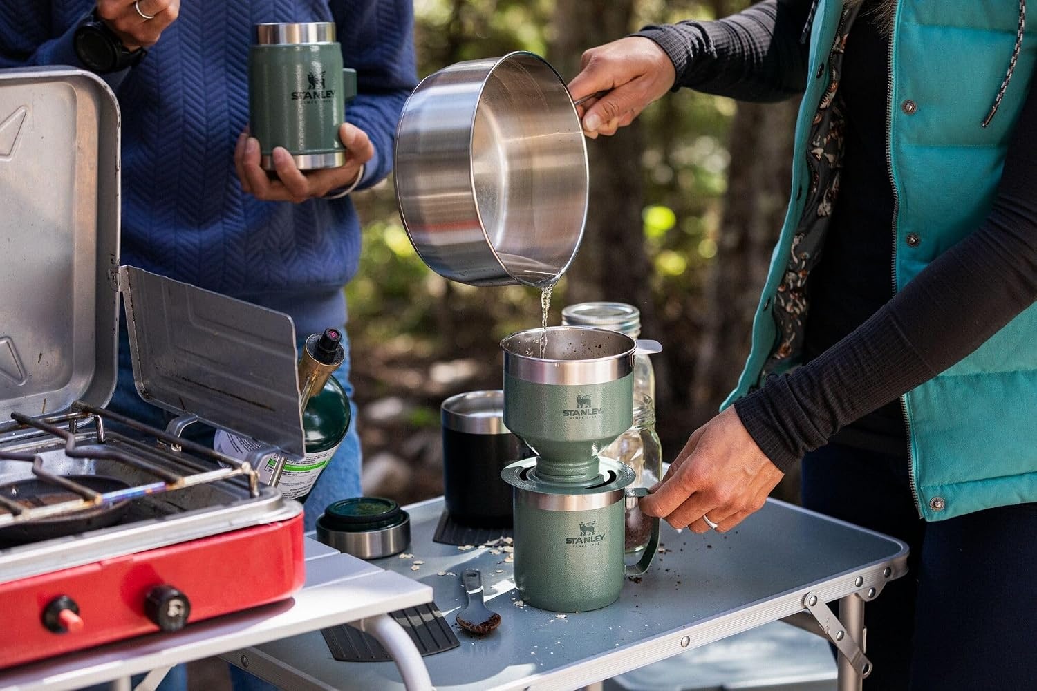 image:imageSTANLEY Perfect Brew Pour Over Set 12 oz Camp Mug with Lid Included Drip Coffee Maker with Reusable Filter Insulated Stainless Steel BPAFree Cream GlossBlack 20