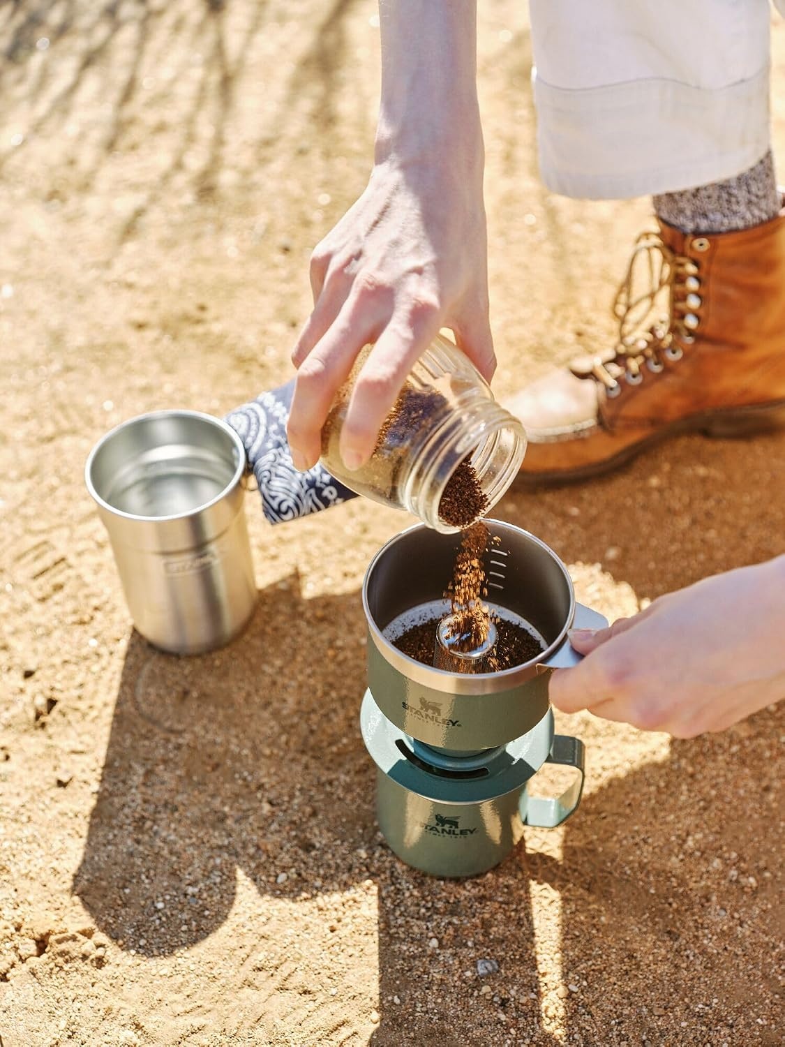 image:imageSTANLEY Perfect Brew Pour Over Set 12 oz Camp Mug with Lid Included Drip Coffee Maker with Reusable Filter Insulated Stainless Steel BPAFree Cream GlossBlack 20