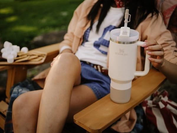 image:imageSTANLEY Quencher Boot and Straw Cover Cap AntiSlip Silicone Protector for 20 amp 30 oz Tumbler with Handle Accessory Set for Stainless Steel Drinking Cup Azure