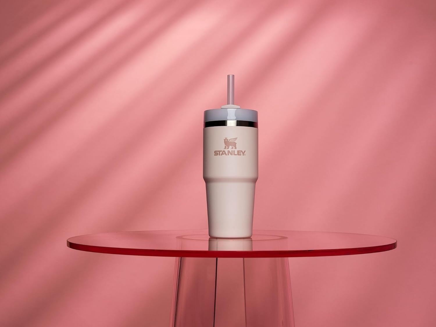 image:imageSTANLEY Quencher H20 Flow State Tumbler 14 oz Rose Quartz 20 Straw and 3Position Lid Cup Holder Compatible for Travel Insulated Stainless Steel Cup BPAFree